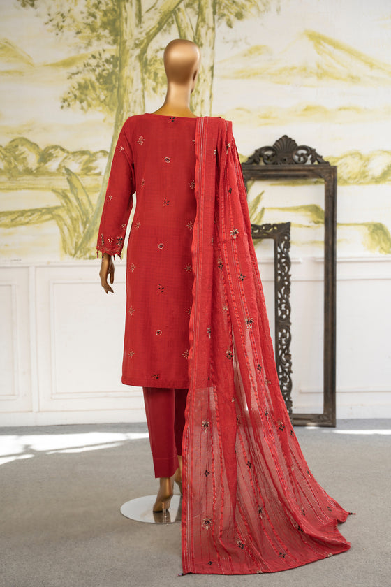 Zarin -Unstitched-3Pc Embroidered Cotton Suit