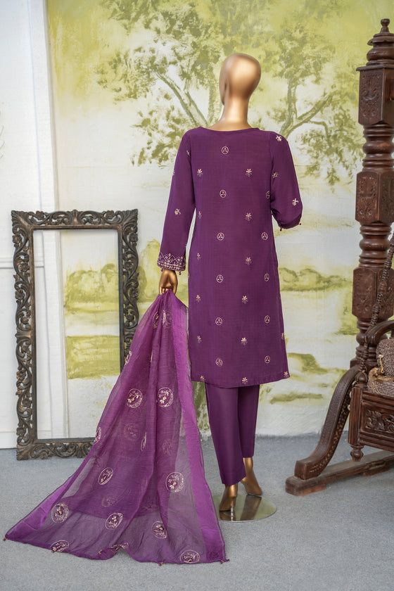 Zarin -Unstitched-3Pc Embroidered Cotton Suit