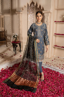  HUSN E KAMAL FESTIVE EDIT . Unstitched-3Pc Embroidered Cotton Suit